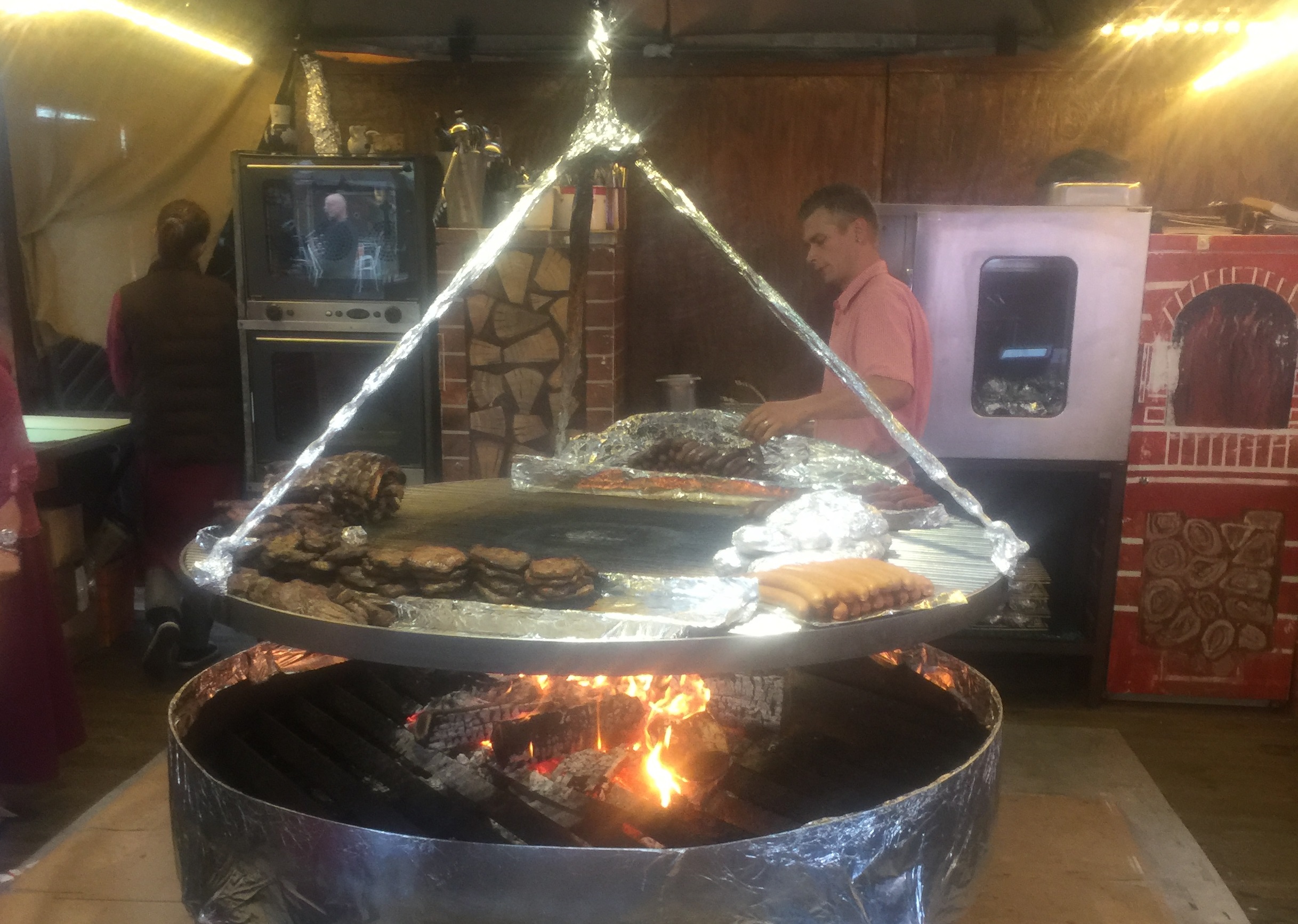 Giant spinning circular BBQ grill in Germany